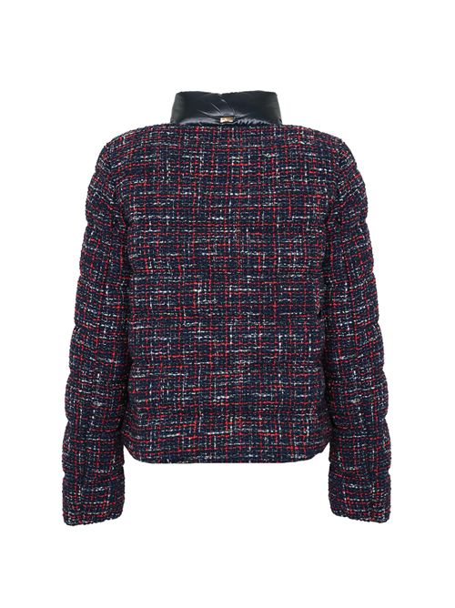 Piumino corto in tweed e nylon ultralight Blu/rosso Herno | PI002138D 127539260